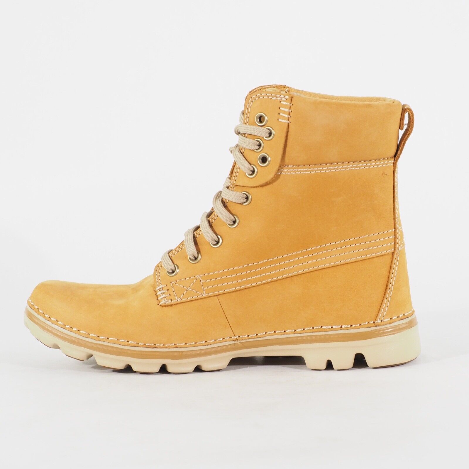 Womens Timberland 6 Inch Brookton 8014R Wheat Leather Lace Casual Walking Boots