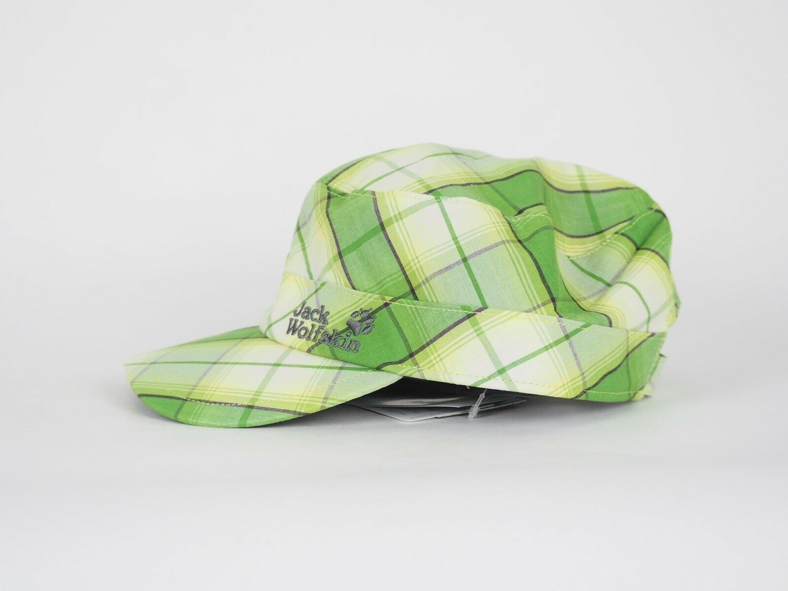 Jack Wolfskin Fairford 5008271 Basil Green Checks Cap Casual Kids Summer Hat - London Top Style