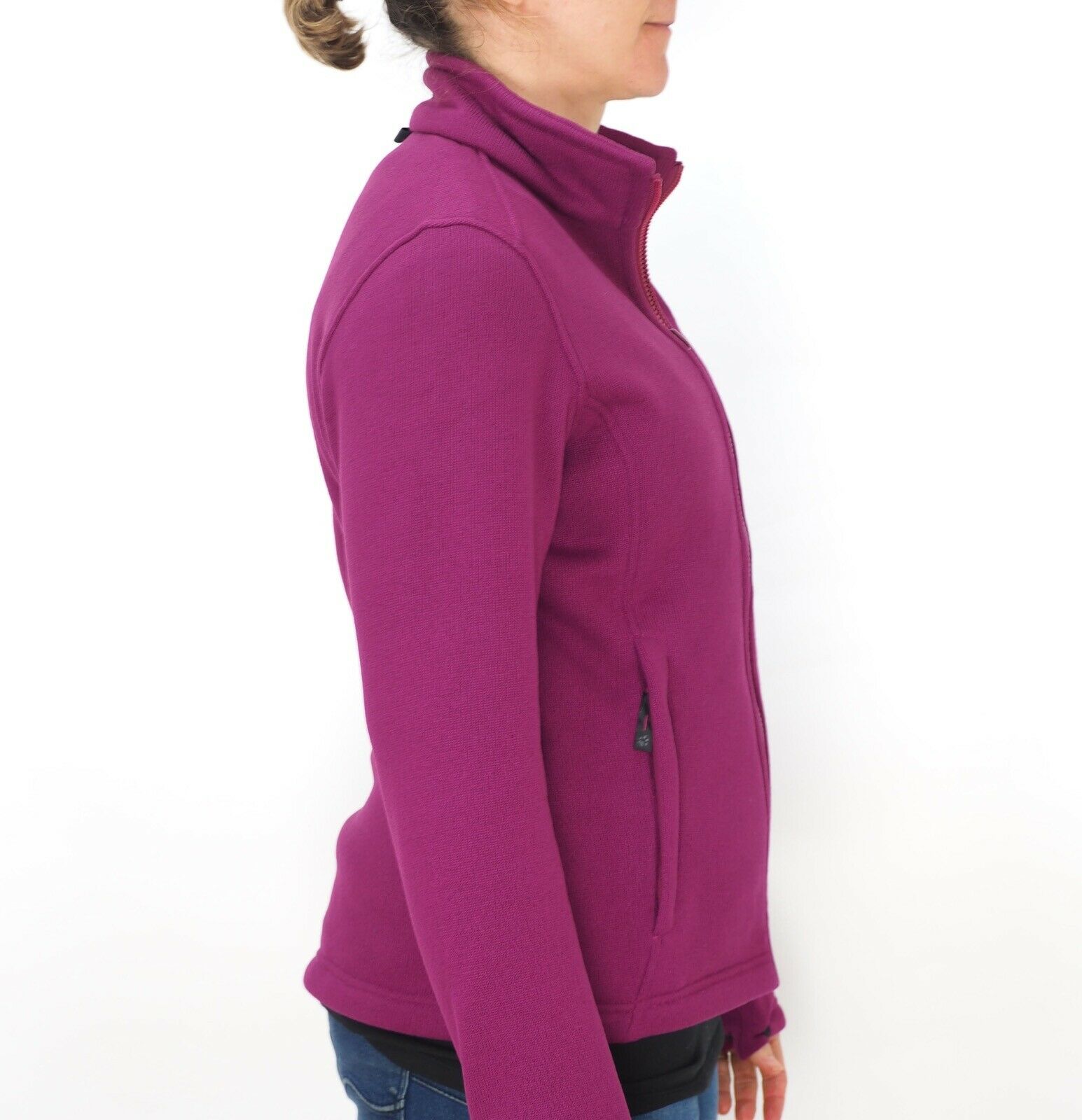Womens Jack Wolfskin Kinga 5018701 Wild Berry Zip Up Warm Fleece Sweatshirt - London Top Style