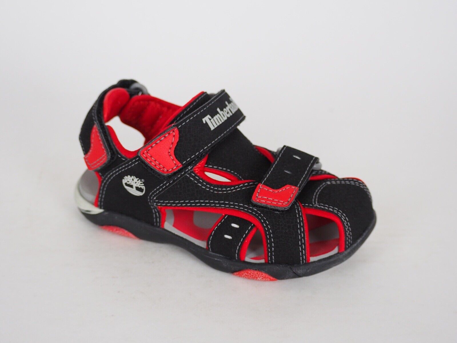 Infant Junior Timberland RvRqSt 50869 Black Red Closed Toe Summer Sandals