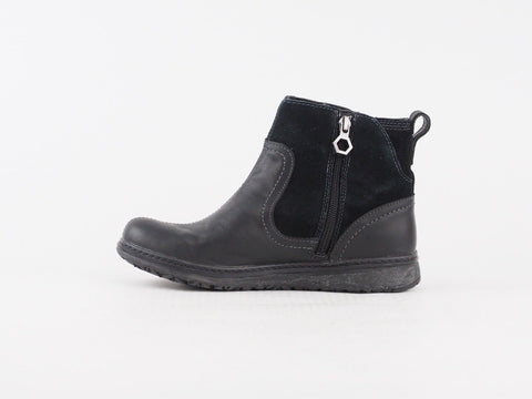 Womens Timberland Earthkeepers 8629A Black Leather Zip Up Shoes Ankle Boots
