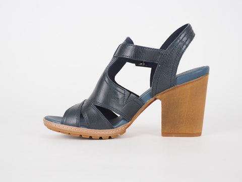 Womens Timberland Strafford 8439B Blue Leather High Heel Gladiator Sandals