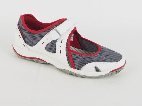 Womens Timberland Mary Jane 27645 White Grey Textile Touch Fasten Comfort Shoes - London Top Style