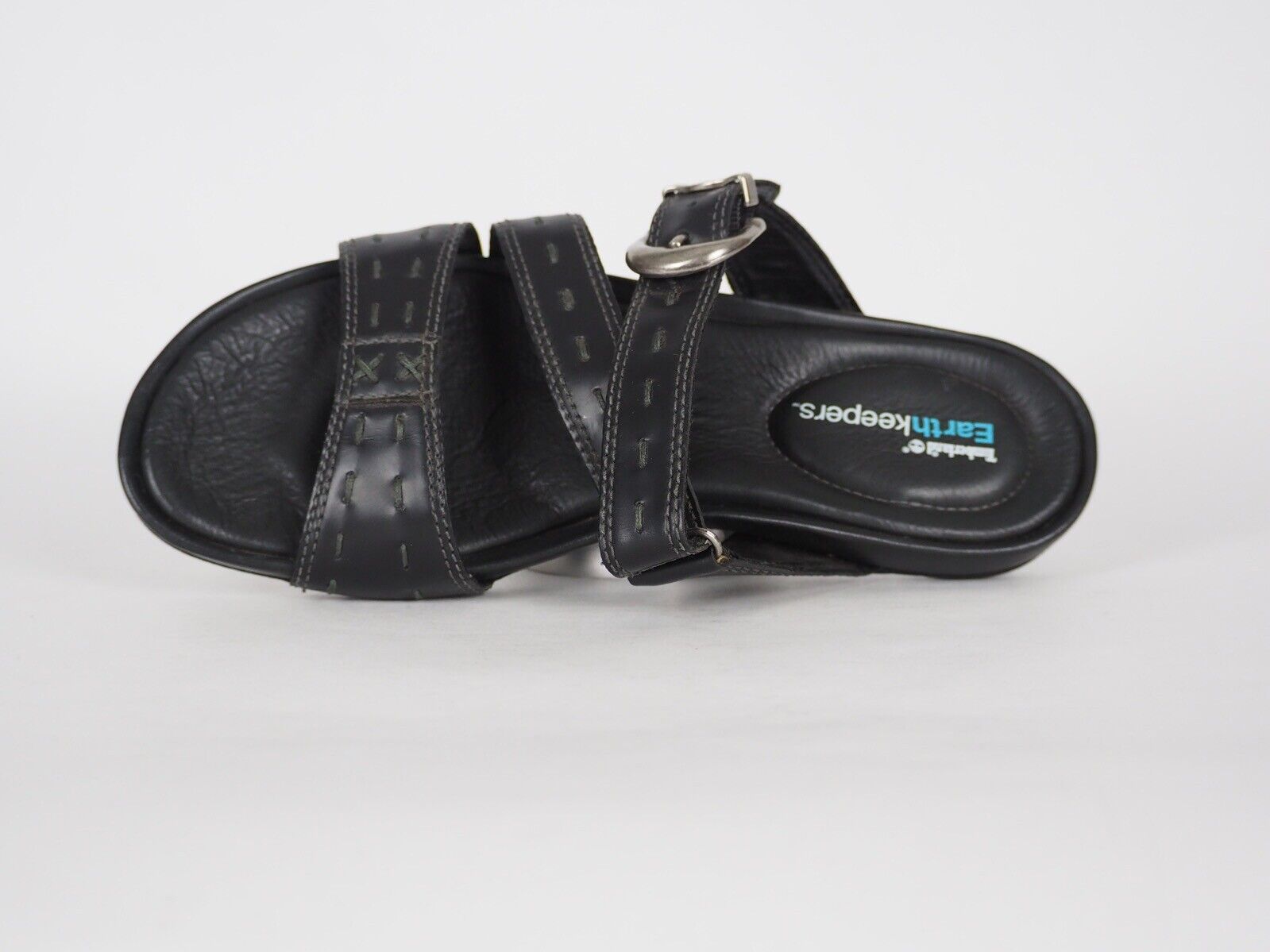 Womens Timberland Pleasant Bay 25636 Black Leather Slippers Summer Flip Flops - London Top Style