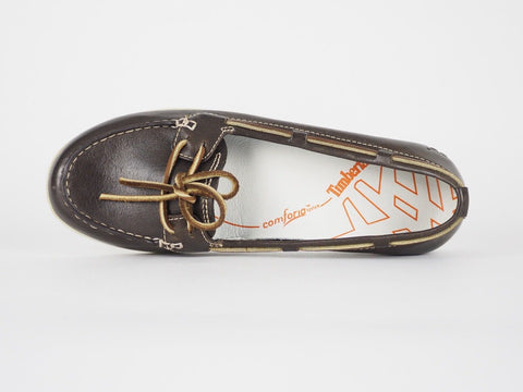 Womens Timberland Benin 62339 Dark Brown Leather Casual Moccasins Flat Shoes