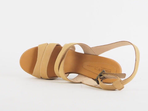 Womens Timberland Earthkeepers Danforth 8910R Tan Lather Buckle Wedge Sandals