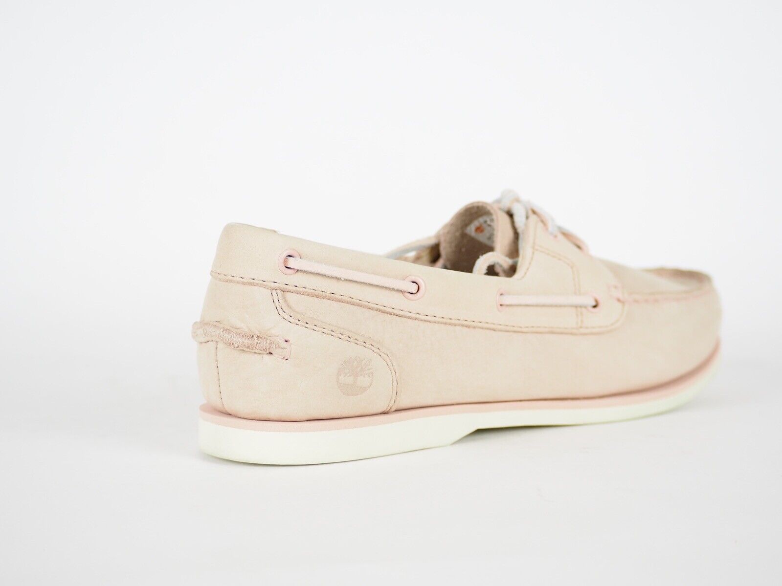 Womens Timberland Classic 2 Eye A1JJD Pale Pink Leather Slip On Boat Shoes - London Top Style