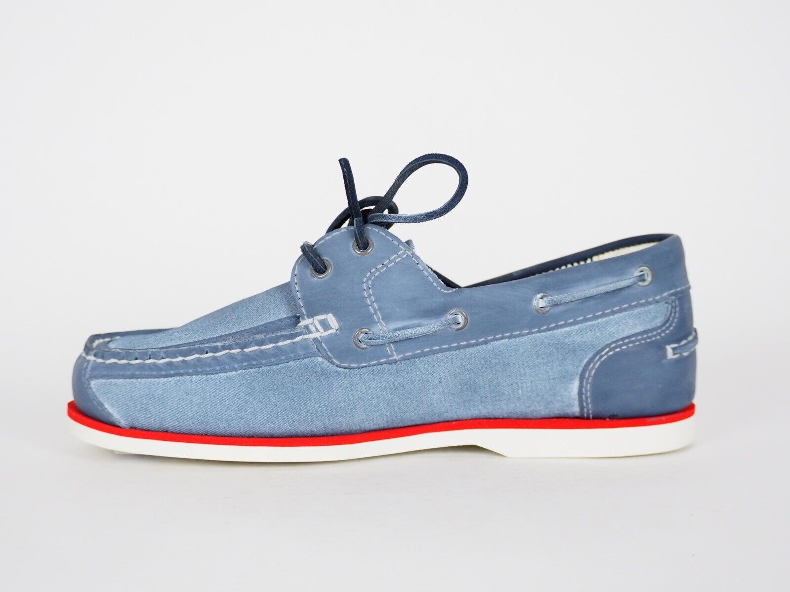 Womens Timberland Amherst 24675 Navy Leather Fabric Boat Shoes - London Top Style
