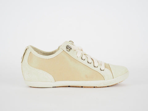 Womens Timberland 3848R Cream Suede Leather Lace Up Trainers