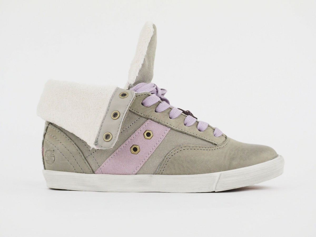 Ladies Timberland Earthkeepers Glastenbury Roll Top 8447A Grey Leather Trainers - London Top Style