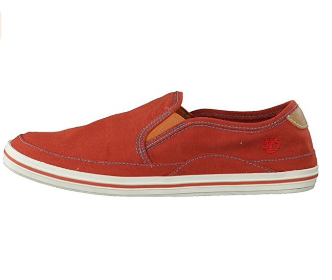 Mens Timberland EK Caso Bay 5639R Casual Red  Canvas Slips On Light Trainers - London Top Style