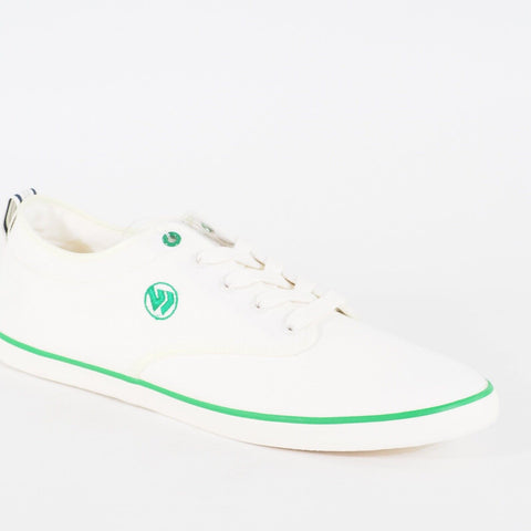 Mens FILA Wimbledon 1911 White Green Lace Up Sports Tennis Canvas Trainers