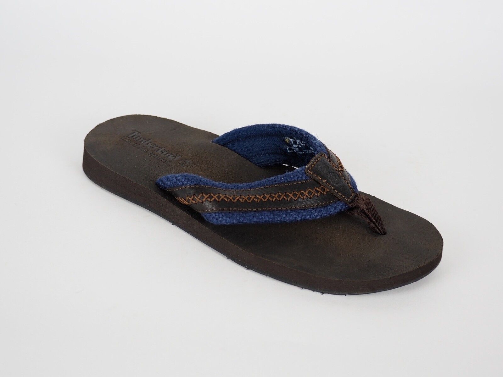 Mens Timberland Earthkeepers 9811A Brown Leather Casual Summer Thong Flip Flops