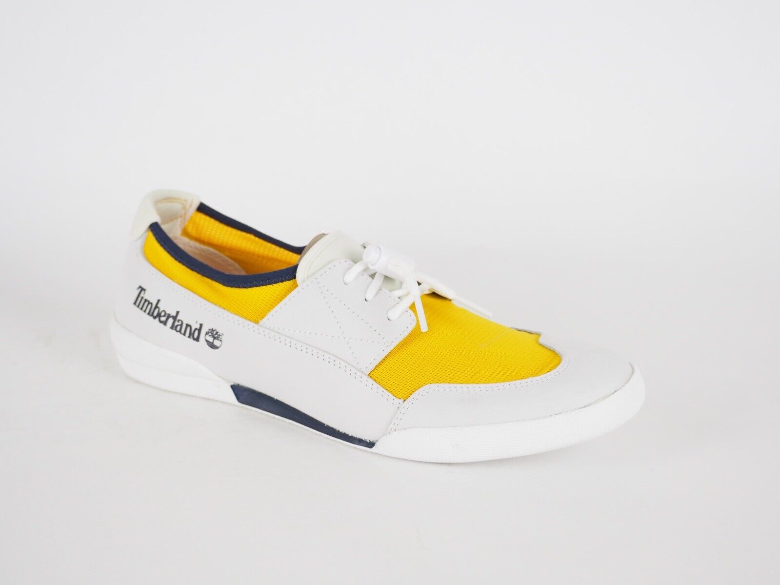Mens Timberland TBL 30 67564 White Yellow Leather Textile Toggle Trainers - London Top Style
