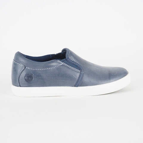 Womens Timberland Brattleboro A18SJ Navy Blue Leather Shoes Slip On Low Trainers