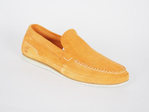Mens Timberland Classic 6823B Orange Leather Casual Loafers Light Slip On Shoes