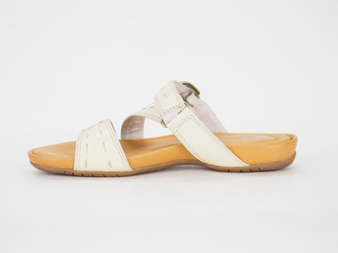 Womens Timberland Pleasant Bay 25638 White Leather Slider Casual Summer Slippers - London Top Style