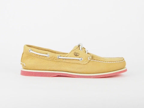 Juniors Timberland Classic Boat Moccasins 6507A Yellow Leather Casual Shoes