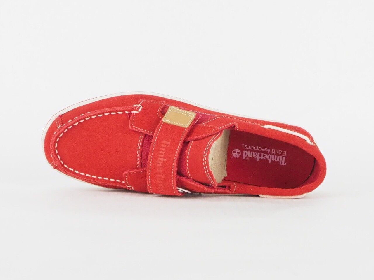 Juniors Timberland Casco Bay 7295R Suede Strap Red Loafers Casual Shoes