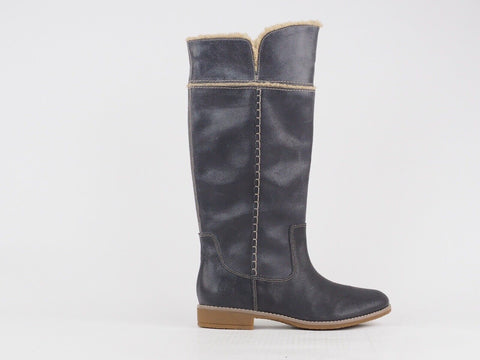 Womens Timberland Shoreham 25668 Grey Leather Fold Down Warm Shoes Winter Boots