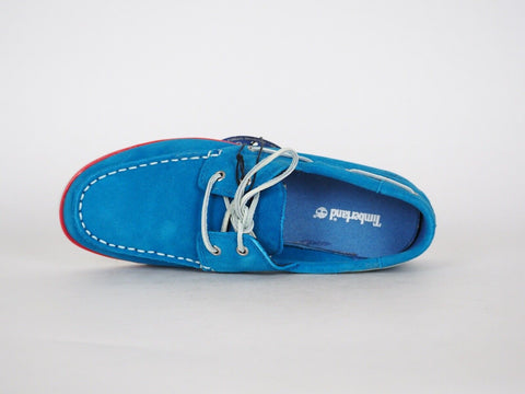 Junior Boys Timberland Seabury Classic 2 Eye A1L6T Mykonos Blue Suede Boat Shoes - London Top Style
