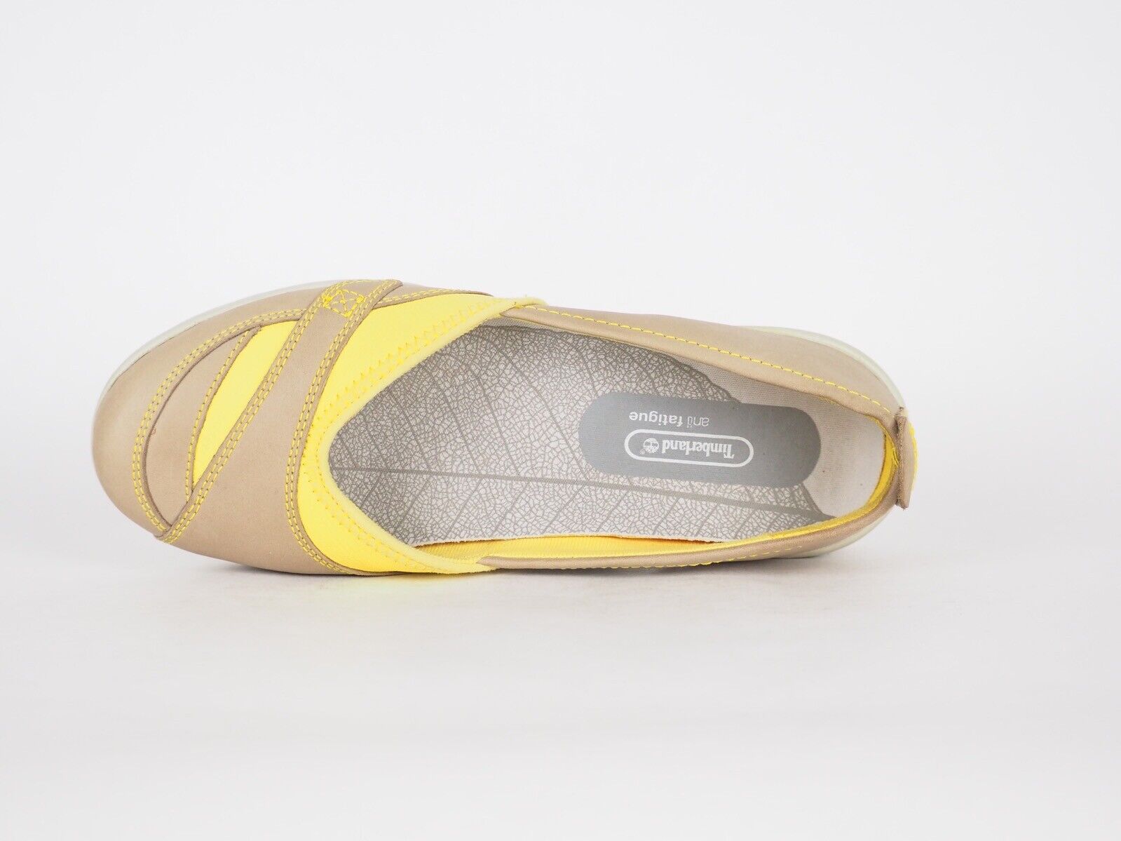 Womens Timberland Richtor 25649 Yellow / Grey Leather Casual Ballerina Shoes