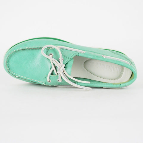 Womens Timberland Classic A14Q5 Mint Green Leather 2 Eye Lace Up Boat Shoes