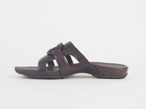 Womens Timberland Dunaway 64337 Brown Leather Slip On Casual Walking Slides - London Top Style