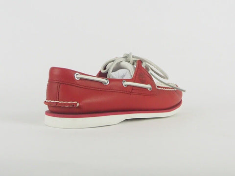 Mens Timberland Classic Boat 2 Eye A153X Red Leather Lace Up Boat Shoes