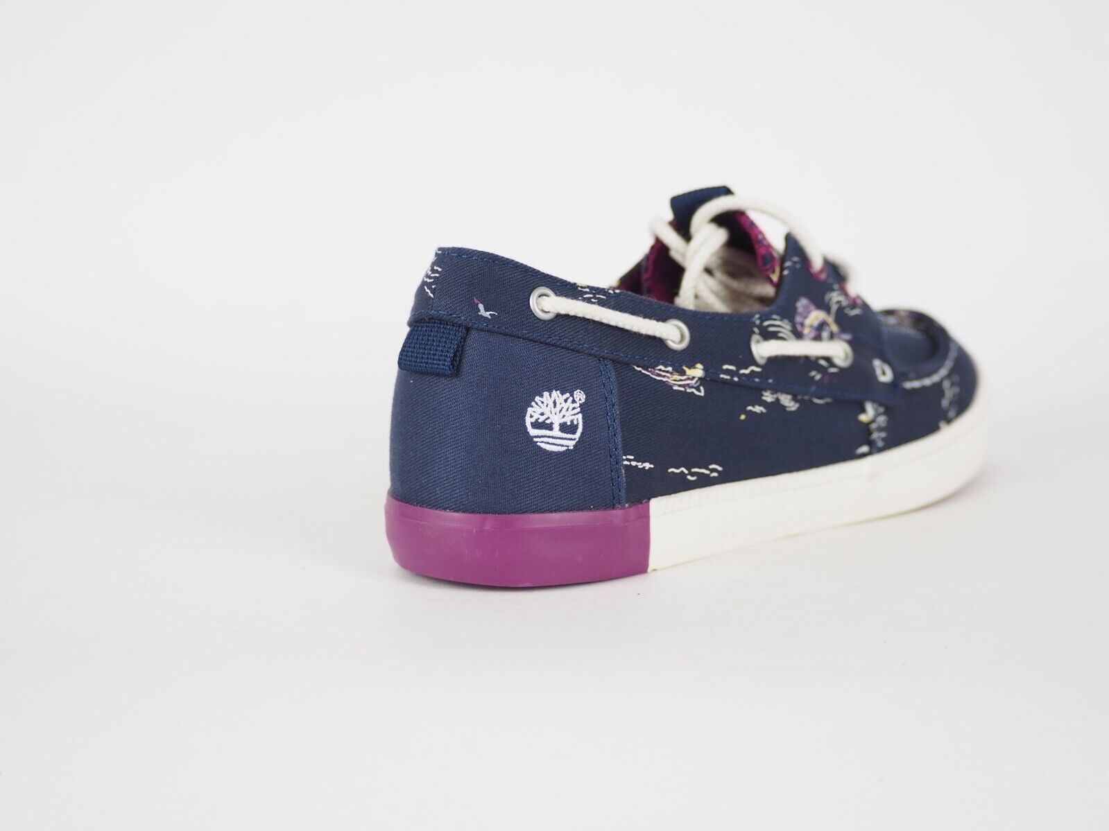 Womens Timberland Newport Bay Canvas A15N6 Navy Blue Lace Up Casual Boat Shoes