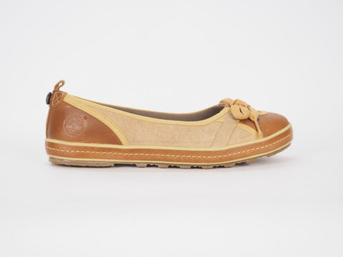 Womens Timberland Faulkner Ballerina 24697 Tan Leather Casual Shoes Ballet Flats