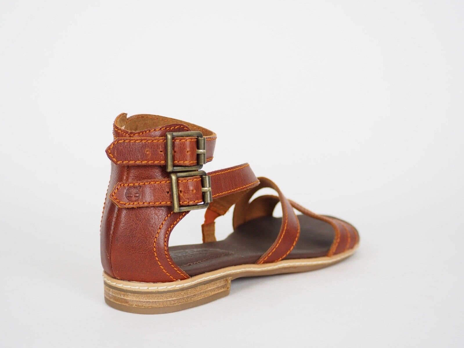 Womens Timberland EK Darien 8934R Brown Leather Ankle Strap Sandals