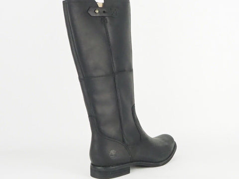 Womens Timberland EK Savin Hill Strap Tall 8756R Black Leather Zip Up Boots