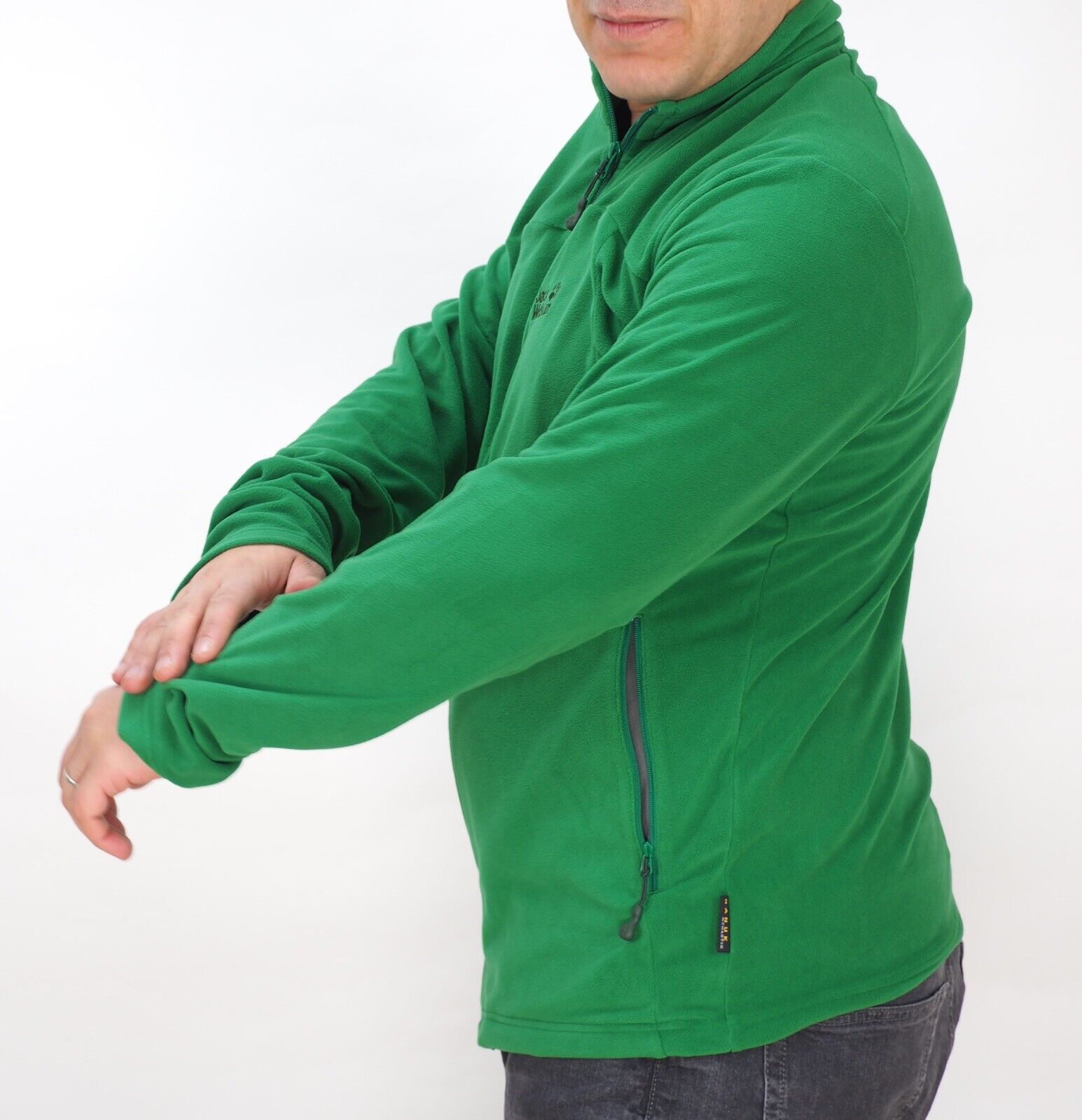 Mens Jack Wolfskin Perfor 5007731 Cucumber Green Zip Up Warm Fleece Sweatshirt - London Top Style