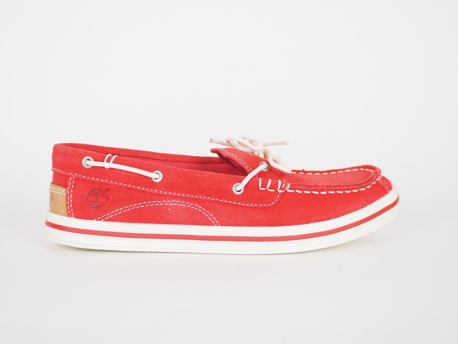 Junior Boys Timberland 7292R Red Suede 1 Eye Deck Boat Shoes - London Top Style