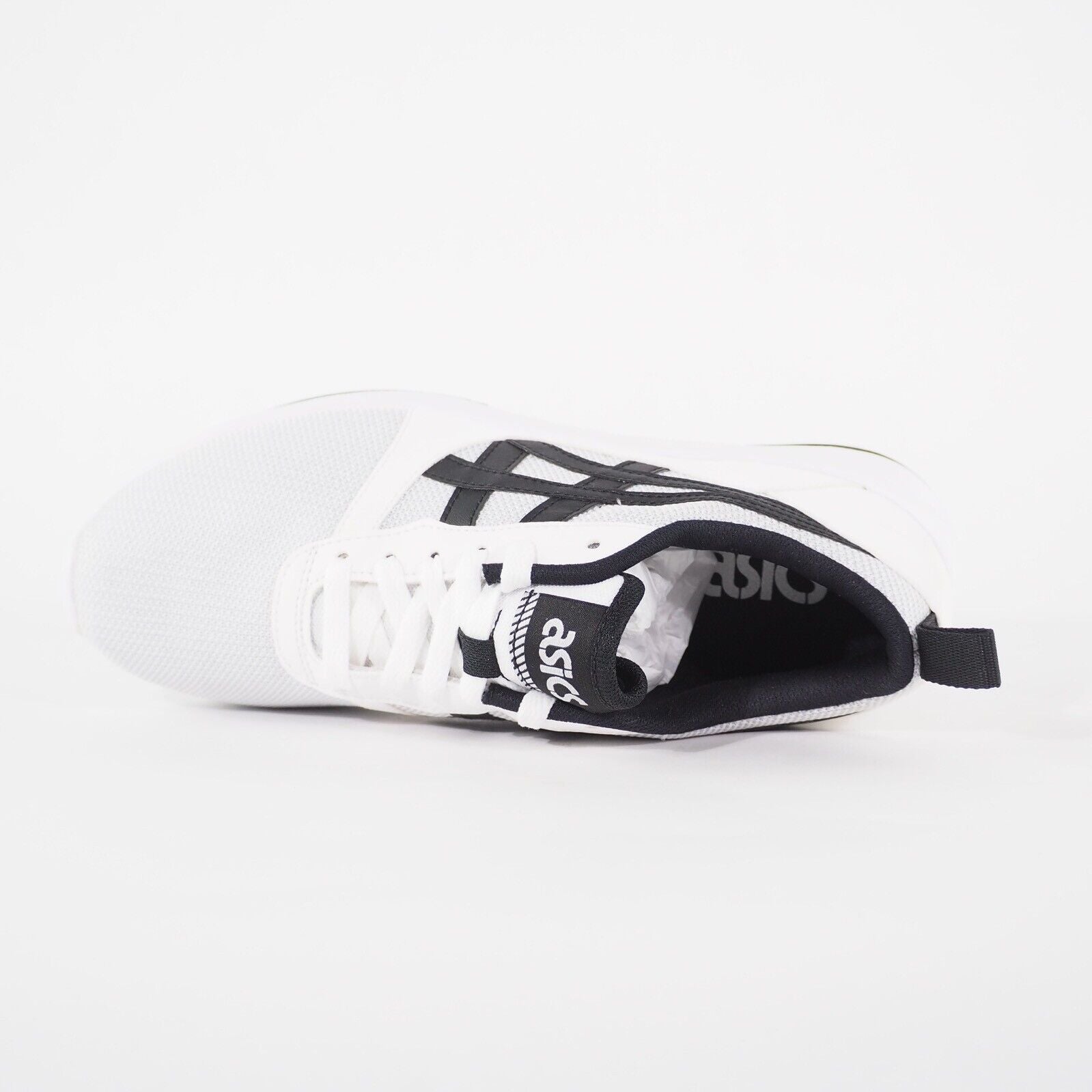 Juniors Asics Lyte Jogger HN7Z2 White Black Mesh Lace Up Sportstyle Trainers