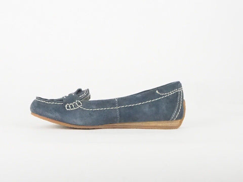 Womens Timberland Earthkeepers Caska Kiltie 3923R Blue Leather Slip On Shoes