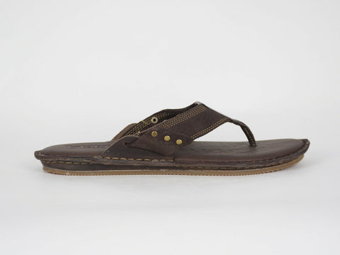 Mens Timberland Earthkeepers 5143A Dark Brown Leather Summer Thong Flip Flops - London Top Style
