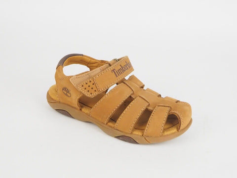 Boys Timberland Oyster River Fisherman Open Toe 81720 Wheat Leather Sandals