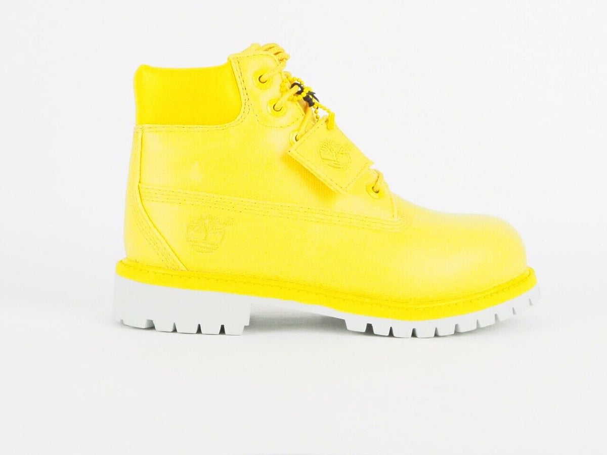 Children Timberland 6 Inch Premium WP Fabrl A1KGD Yellow Lace Up Boots