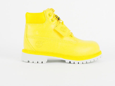 Children Timberland 6 Inch Premium WP Fabrl A1KGD Yellow Lace Up Boots
