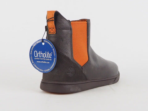 Timberland Groveton A19SK Dark Brown Leather Slip On Casual Chelsea Boots