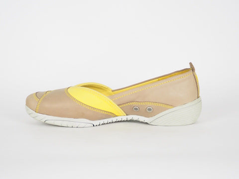 Womens Timberland Richtor 25649 Yellow / Grey Leather Casual Ballerina Shoes