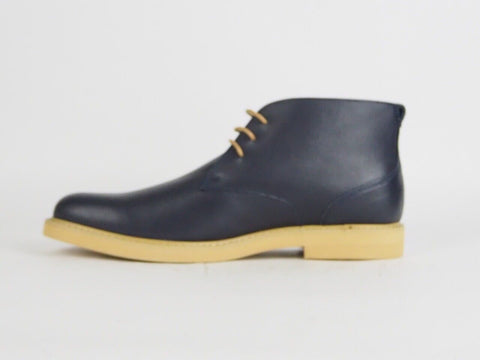 Mens Peter Werth Pegg Chukka Navy Leather Lace Up Casual Boots
