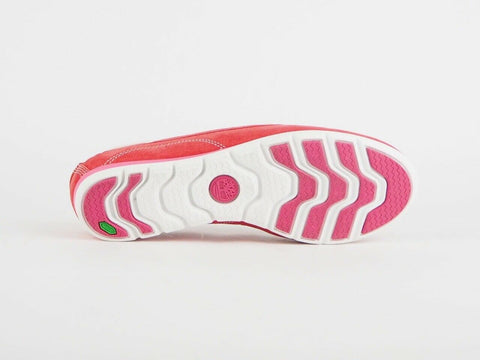 Ladies Timberland Ek Harbrside 1Eye Boat Red 8420B Leather Flat Slips On Shoes - London Top Style