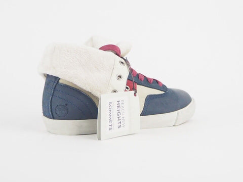 Womens Timberland Ek Glastenbury Roll Top 8667A Leather Blue Red Chukka Boots