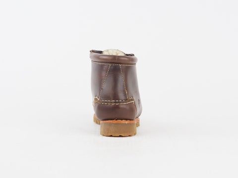 Womens Timberland Horren 18616 Dark Brown Leather Cotton In Lace Up Chukka Boots