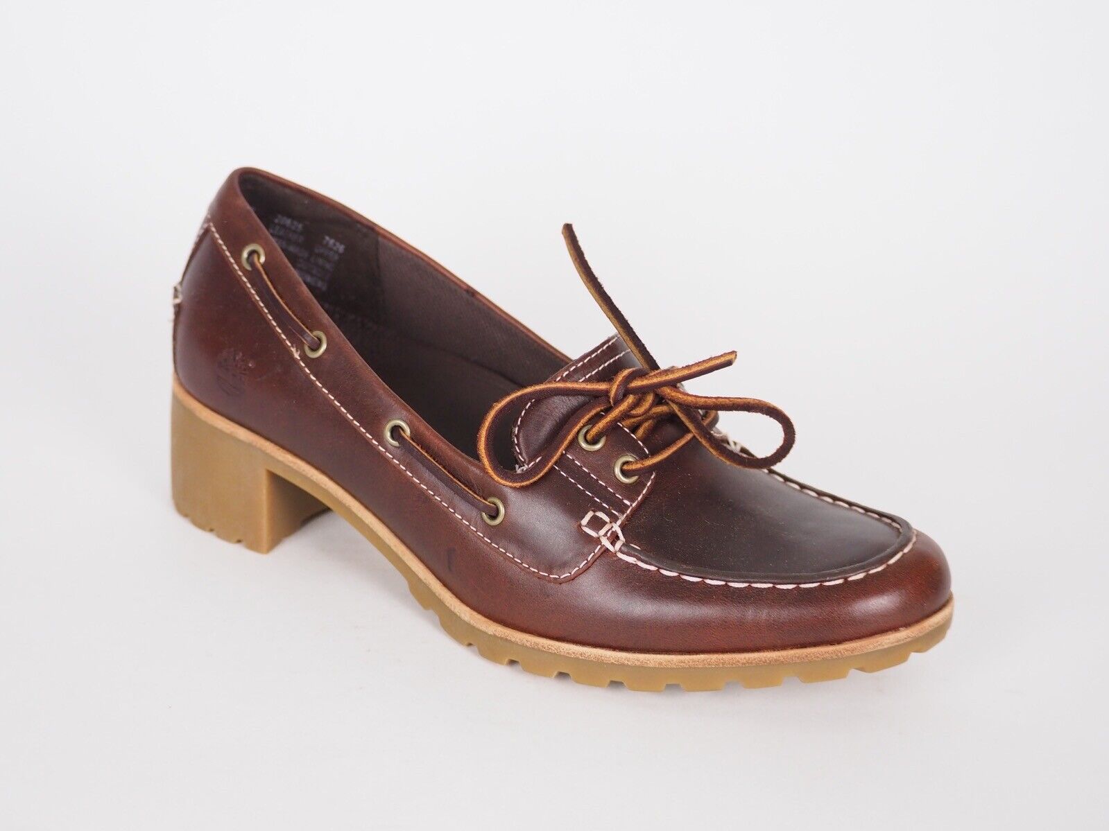 Womens Timberland Bergen 20625 Brown Leather 2 Eye Heeled Deck Boat Shoes - London Top Style