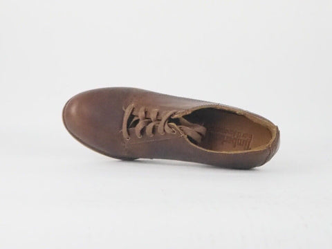 Womens Timberland Stratham 8615A Brown Leather Wooden Heel Lace Up Shoes - London Top Style