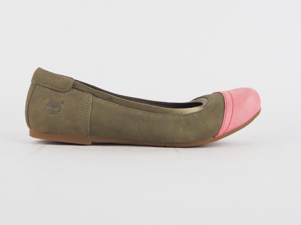 Womens Timberland Earthkeepers 8424B Khaki Pink Leather Slip On Ballerina Shoes - London Top Style